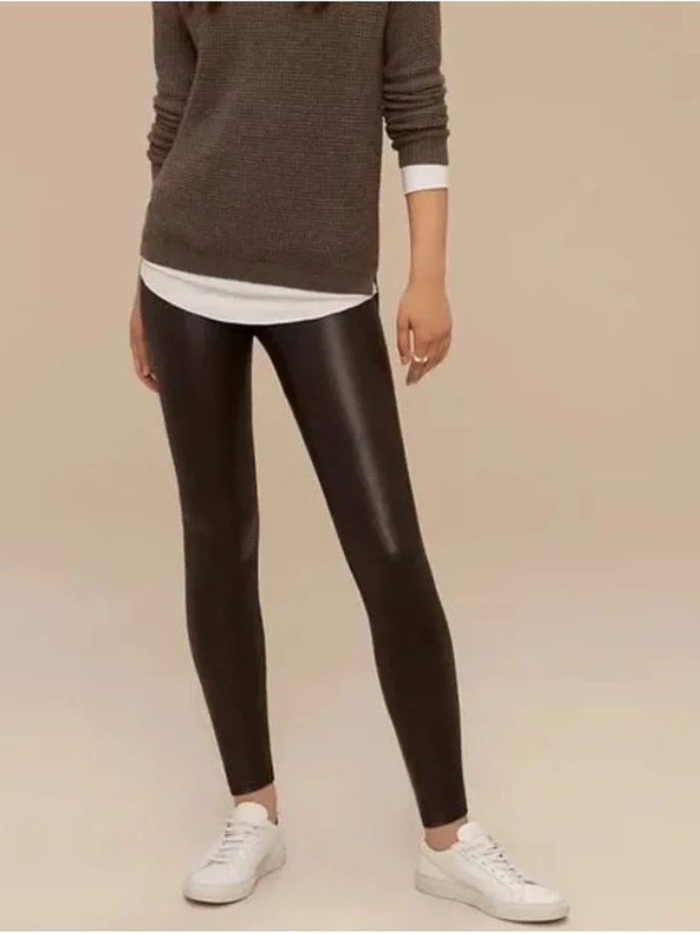 Wilfred Free Aritzia Daria Faux Leather Leggings Black XS